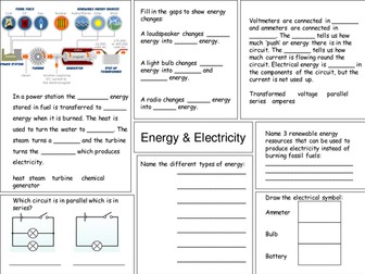 Physics Electricity and Energy Revision