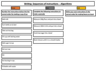 Writing sequences of instructions