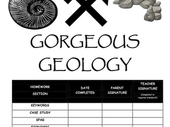 Homework booklet: "GORGEOUS GEOLOGY"
