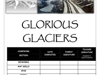 Homework booklet: GLORIOUS GLACIERS