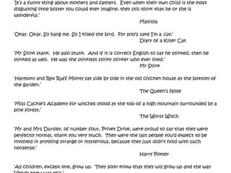 BFG literacy planning: narrative story unit