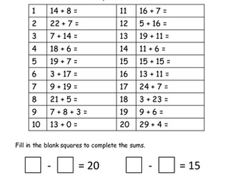Addition and Subtraction within 30