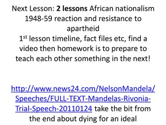 Edexcel South Africa AS depth paper - African Nationalism