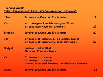 Bier und Wurst (Singing in German about food)