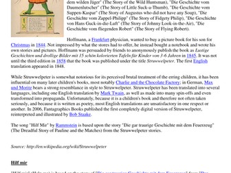 Rammstein Hilf Mir / Struwwelpeter Listening and Reading Tasks