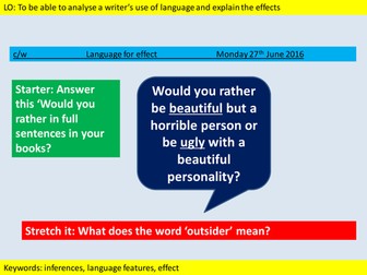 Language for effect- analysing a non-fiction text