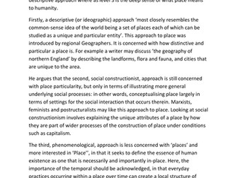 Changing Places AQA A Level: Introduction (2 lessons)