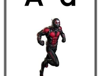 Alphabet Display with comic book characters