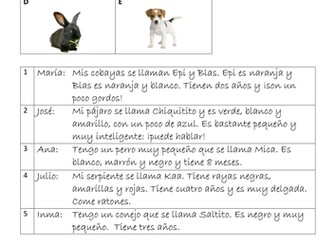 Mira 1_Mod. 3 - Mi Familia_Ud. 2: ¿Tienes animales? Lesson 2 Presentation and Worksheets