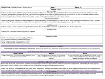 Descriptive Writing MTP/ scheme of work/ SOW