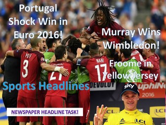 Sports Headlines - Non-Fiction Writing