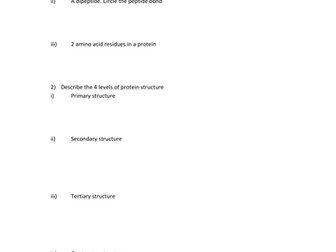 Proteins: levels of structure, types, and functions
