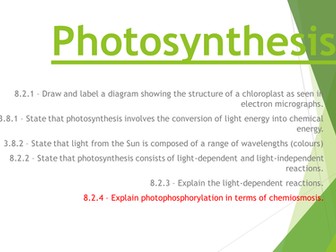 A-Level Biology - Photosynthesis