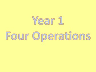 Year 1 Maths Mastery Four Operations