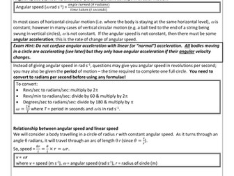 Angular Speed (AQA A-Level Physics 2015 Unit 6)