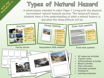 GCSE Geography - AQA - Living with the physical environment - Types of natural hazard