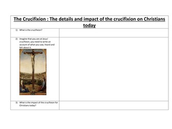The Crucifixion of Christ worksheet