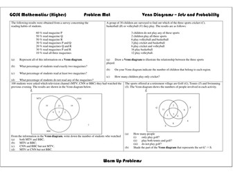 GCSE (9-1) Venn diagrams