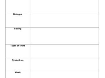 The Woman in Black film analysis prompt worksheet