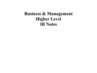 IB Business Management Revision Notes