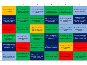 Learning Grid of Activities to use in Library lessons Years 5-8 KS2 KS3