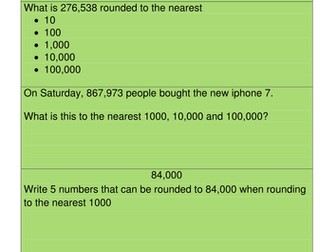 Mastery in maths - year 5 rounding fluency, reasoning and problem solving questions Greater Depth