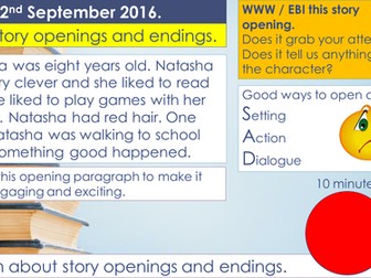 Lesson on Story Openings and Endings.