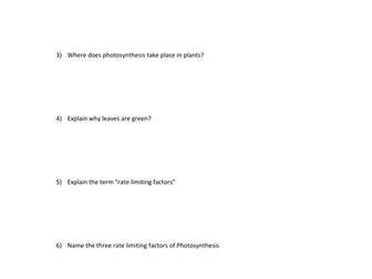 GCSE Photosynthesis