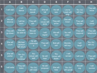 Future Tense / le futur simple: Connect 4