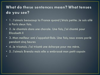 Imparfait ou passé composé / perfect or imperfect