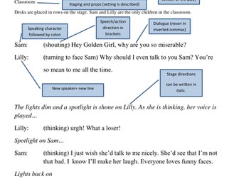 Features of Playscripts (discussion playscript with callouts & playscript template)