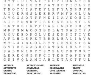 Friendship Word Search
