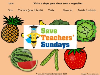 Writing a Shape Poem (Fruit) Lesson Plan and Other Resources