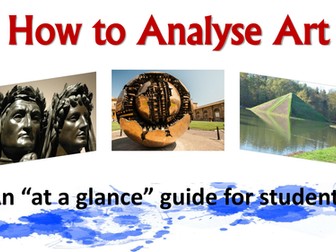 A level and GCSE ART. How to analyse artwork