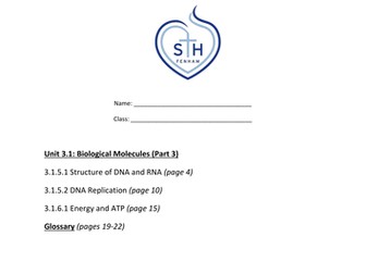 AQA A-Level (Year 1) - Unit 3.1.5-3.1.6 - DNA and Energy and ATP