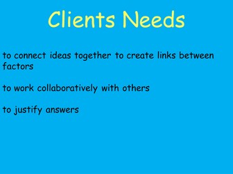 client groups and PIES needs