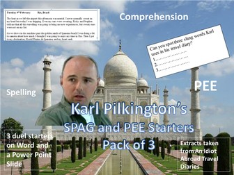 Karl Pilkington SPAG and PEE Starters with Word Quizzes Collection
