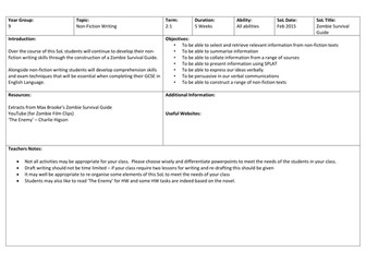 Zombie Survival Guide - Non-Fiction Writing