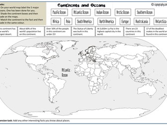 Continents and Oceans Map Task