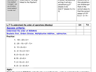 Week 6 year 6 Autumn 1 - BODMAS