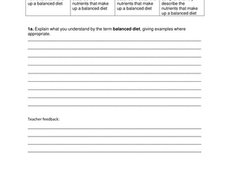 VCERT Food and Cookery L2 Criteria Unit 3 (Exam) 1.2