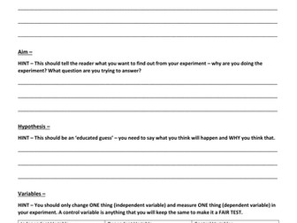 Planning and Practical Sheets on the Effect of Temperature on Solubility