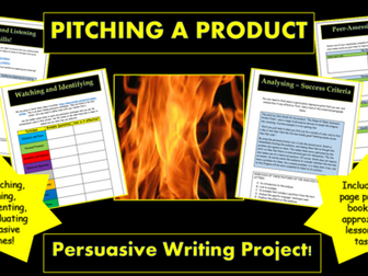 Pitching A Product Persuasive Project! (Building Speaking & Listening/ Persuasive Writing Skills!)