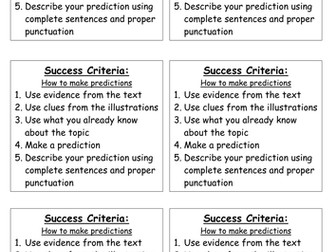 Success Criteria Grids | Teaching Resources