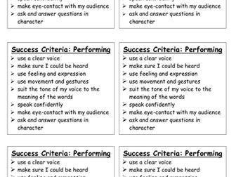 Success Criteria Grids | Teaching Resources