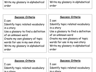 Success Criteria Grids | Teaching Resources