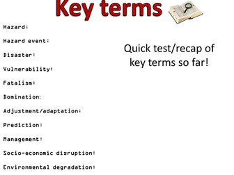 NEW AQA A LEVEL - Responses to hazards