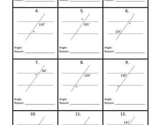 Angles and parallel lines activity