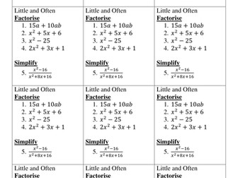 Little and often - factorising