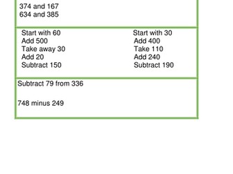 Mastery in maths - year 5 mental subtraction fluency, reasoning and problem solving questions